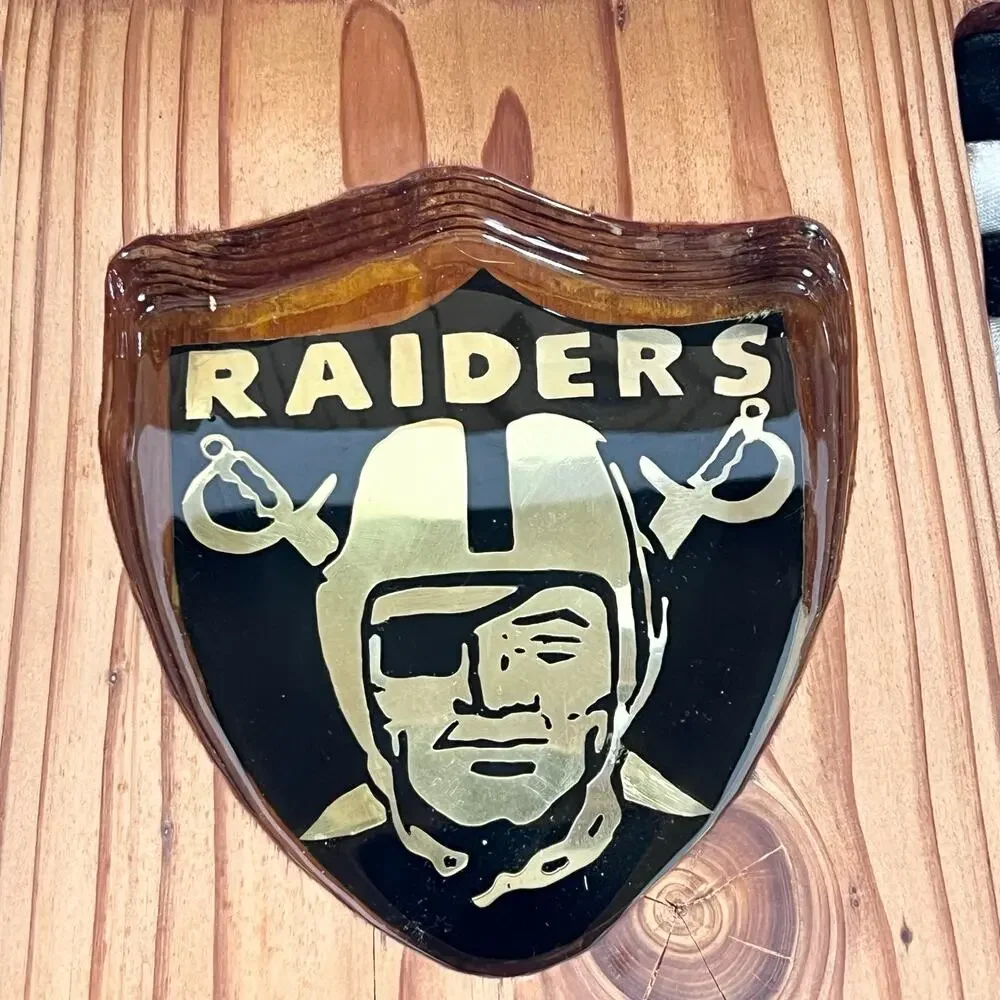 Las Vegas Raiders Glossy Wood Storage Box Rolling Tray Custom Made